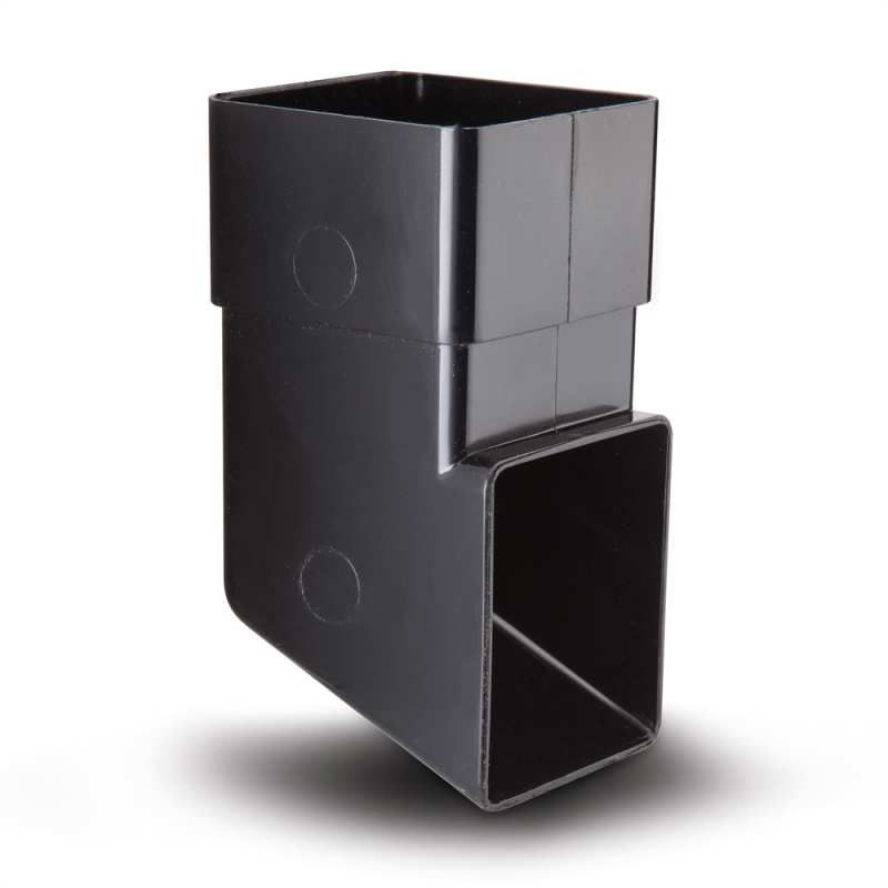 POLYPIPE RAINWATER 65mm SQUARE DOWNPIPE SHOE RS228B BLACK