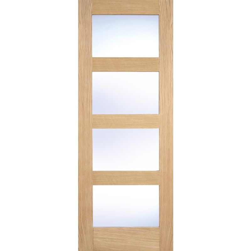 LPD P/F OAK SHAKER 4 LIGHT GLAZED INTERNAL DOOR 78 x 30" 1981 x 762 x 35mm PFOSHAKERCG30