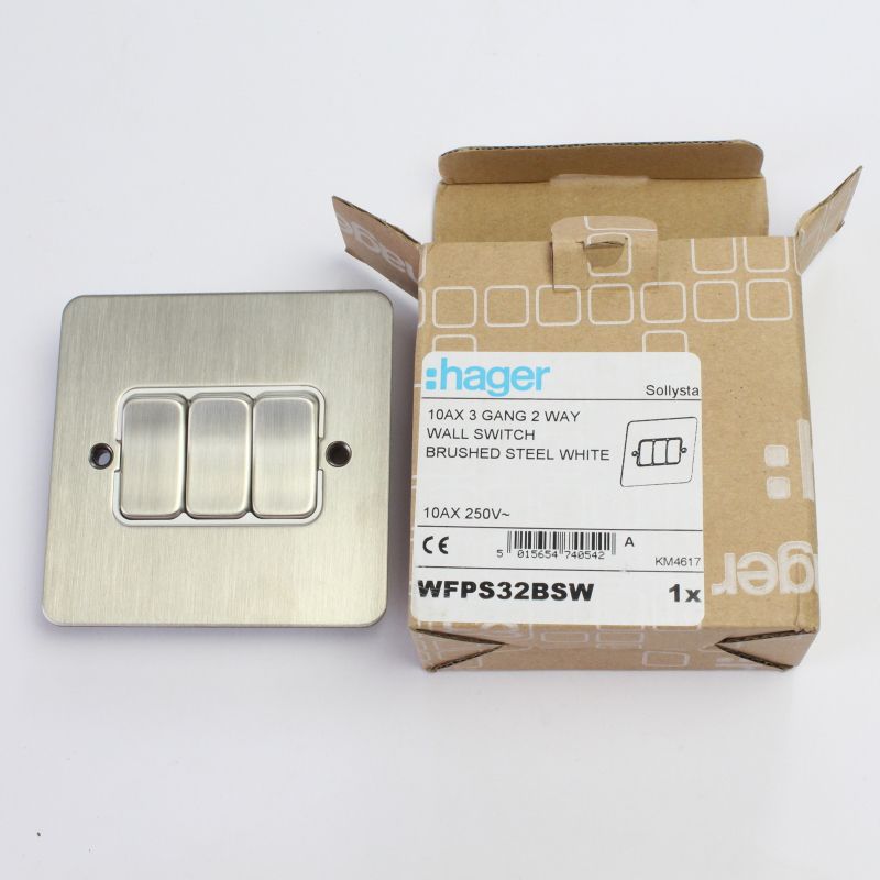 HAGER WFPS32BSW 10AX 3G 2WAY SWITCH BS WHITE
