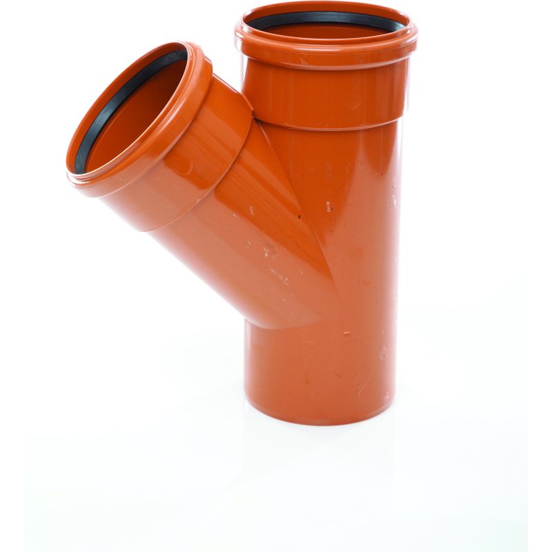POLYPIPE EQUAL JUNCTION DOUBLE SOCKET 110mm x 45deg UG406