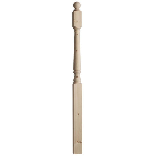 PINE COMPLETE NEWEL WITH BALL CAP 82 x 1520mm CMP1520P