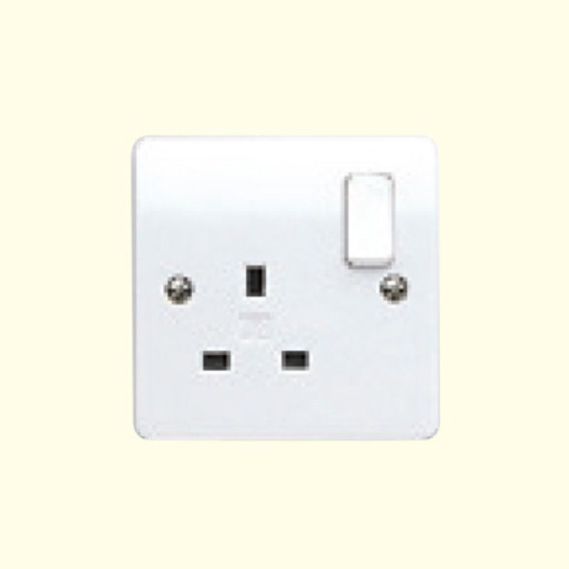 WEW 1-GANG DOUBLE POLE SWITCHED SOCKET 13a & DUAL EARTH WHITE K2757WHI