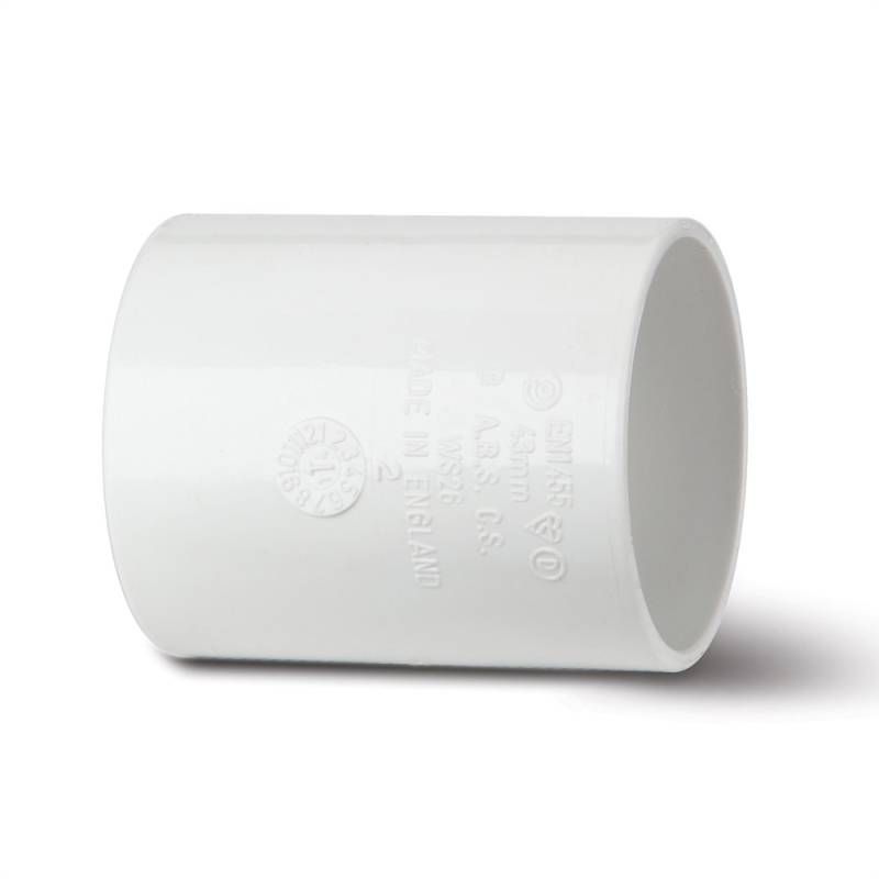 POLYPIPE ABS STRAIGHT COUPLING 50mm WS58 WS58W WHITE