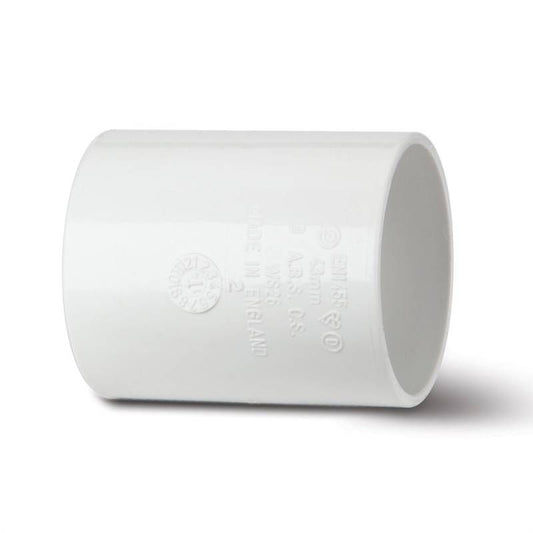 POLYPIPE ABS STRAIGHT COUPLING 50mm WS58 WS58W WHITE