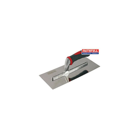 FAITHFULL FAISGTP11SS SOFT GRIP PLASTERS TROWEL 4.3/4 x 11" STAINLESS STEEL