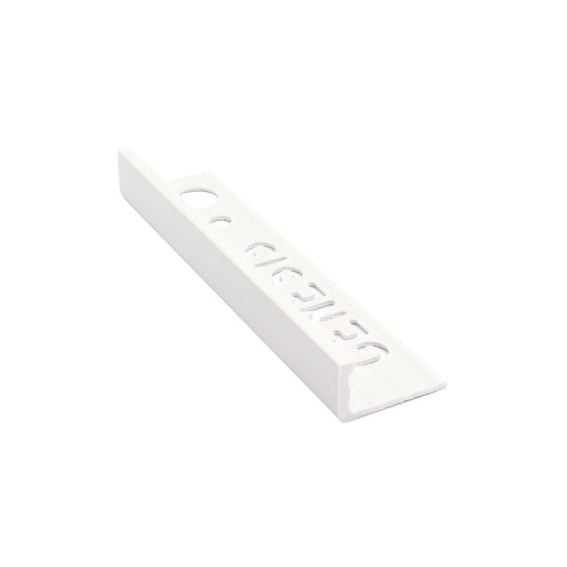 YTC GNESP080/01 GENESIS PVC STRAIGHT EDGE TRIM 8mm x 2.5lm WHITE