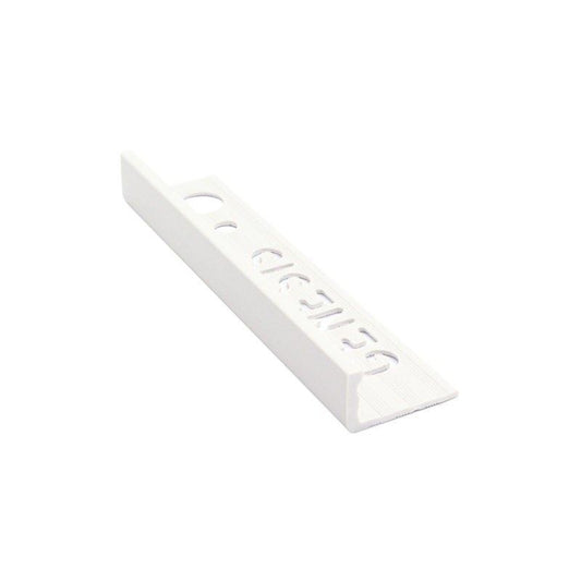 YTC GNESP080/01 GENESIS PVC STRAIGHT EDGE TRIM 8mm x 2.5lm WHITE