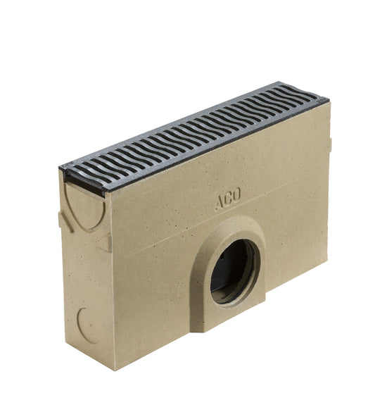 ACO RAINDRAIN B125 SUMP UNIT C/W SILT BUCKET & CAST IRON HEELGUARD GRATING 47006
