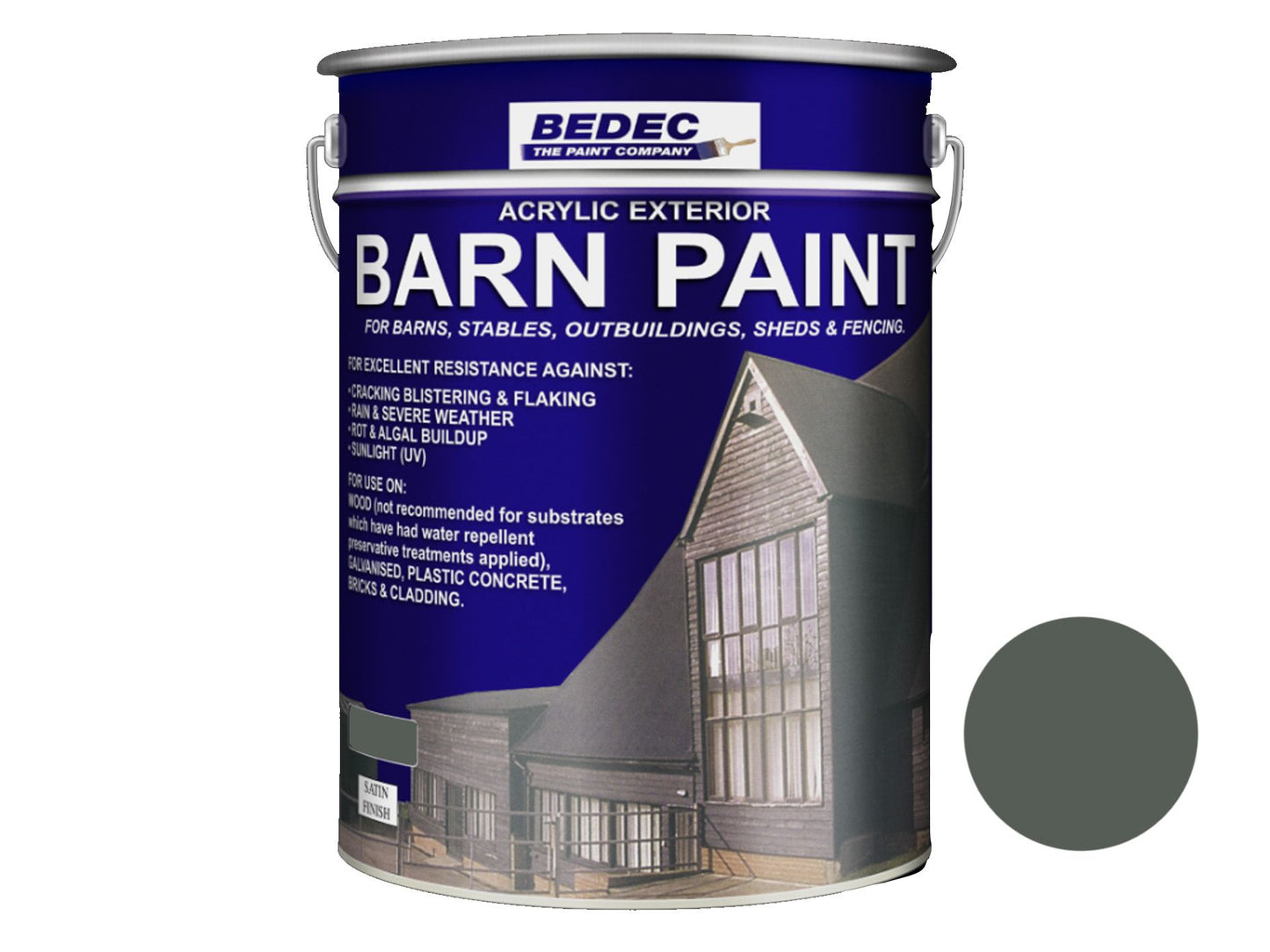 BEDEC SATIN BARN PAINT 20l FOREST GREEN BEDE2AV2010/54