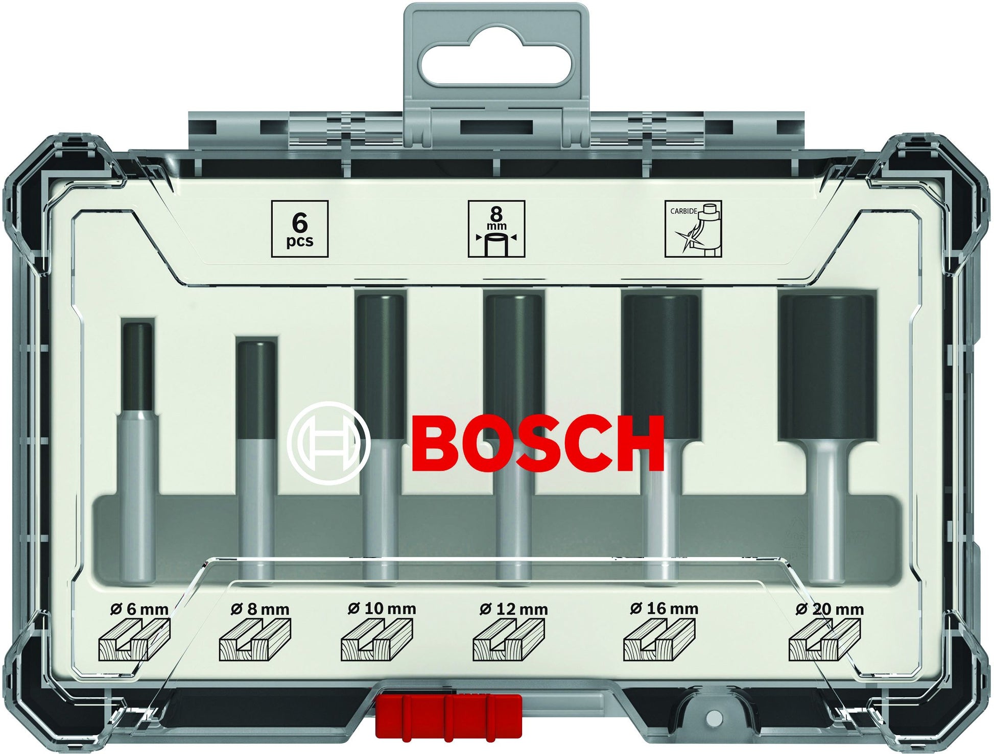 BOSCH 2607017467 6 PIECE STRAIGHT ROUTER BIT 1/4" SHANK SET