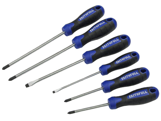 FAITHFULL FAISDSET6PRO BOXED SOFT GRIP ASSORTED SCREWDRIVER SET (6 PIECE)