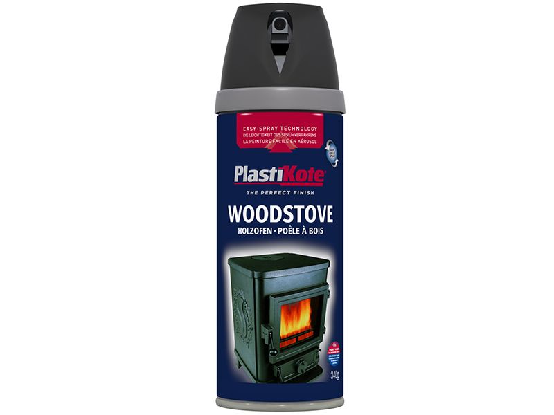PLASTIKOTE TWIST & SPRAY PAINT 400ml WOODSTOVE BLACK PKT26030