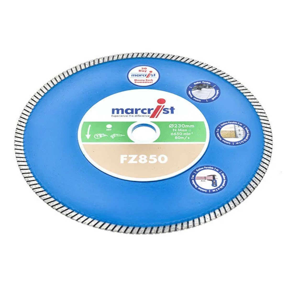 MARCRIST FZ850 V/PORCELAIN C/BLADE 115 x 22.2mm 1843.0115.22