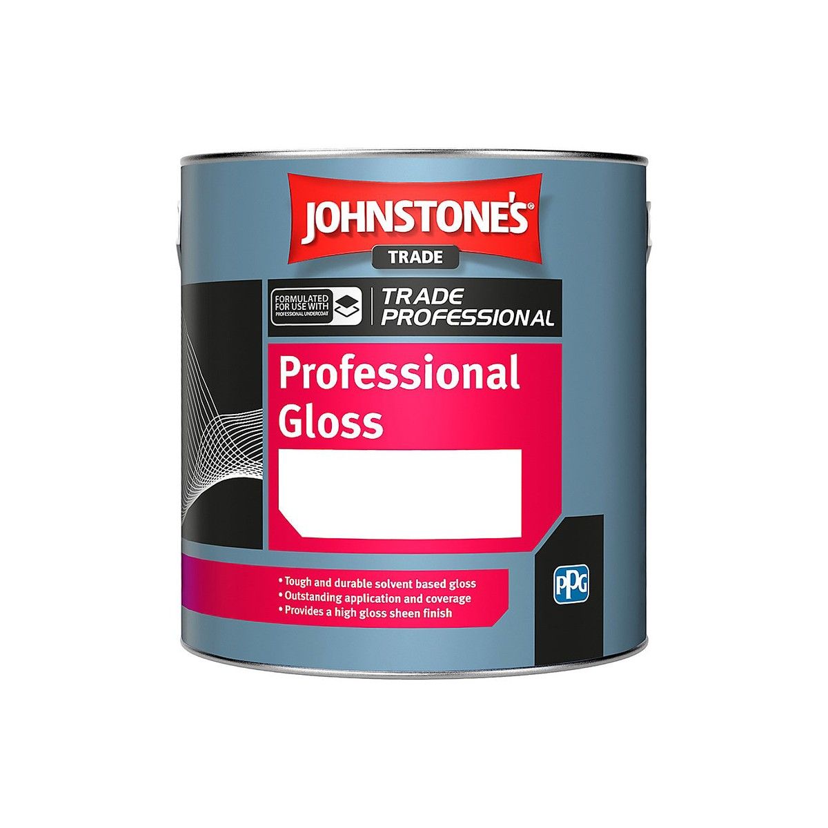 JOHNSTONES PROFESSIONAL GLOSS COLOURS 2.5l BLACK 423469