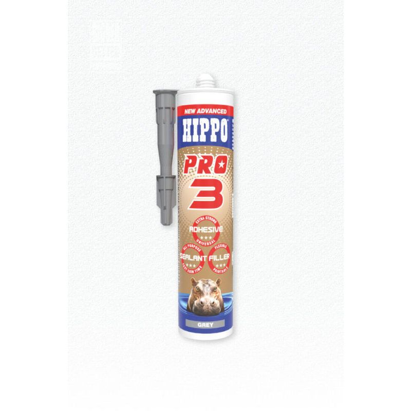 HIPPO PRO3 3-IN-1 ADHESIVE SEALANT FILLER 290ml GREY H18514