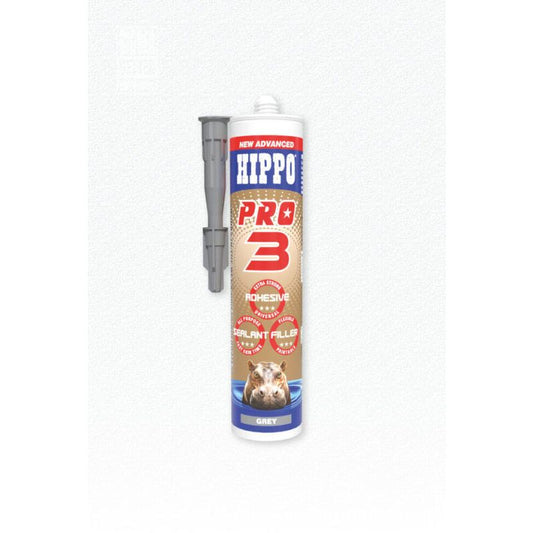 HIPPO PRO3 3-IN-1 ADHESIVE SEALANT FILLER 290ml GREY H18514