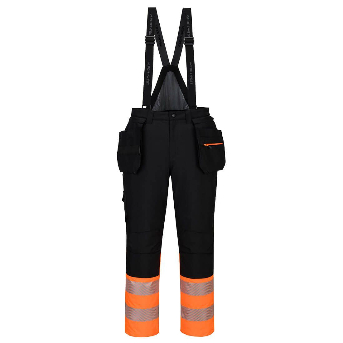 DX4 Hi-Vis Class 1 Winter Bib and Brace, 4XL, R, Orange/Black