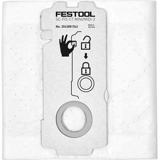 FESTOOL 204308 SC-FIS-CT MINI/MIDI-2/5 SELFCLEAN FILTER BAG