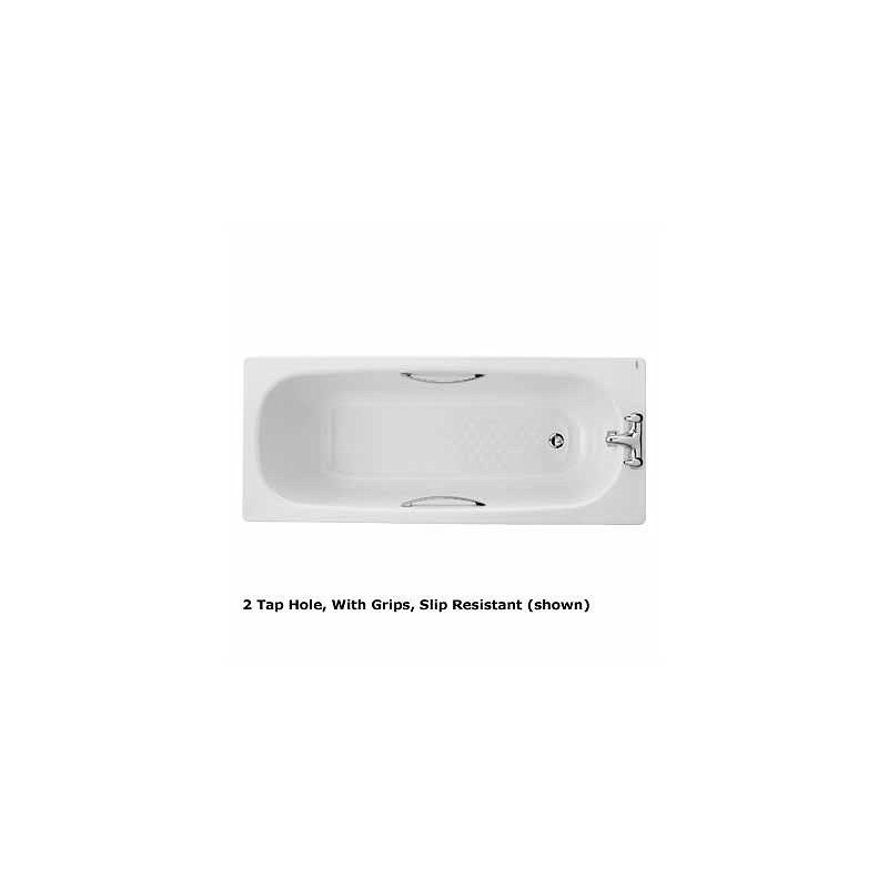 TWYFORD BS1572WH CELTIC 2TH ANTI-SLIP BATH C/W GRIPS & LEGS 1700 x 700mm
