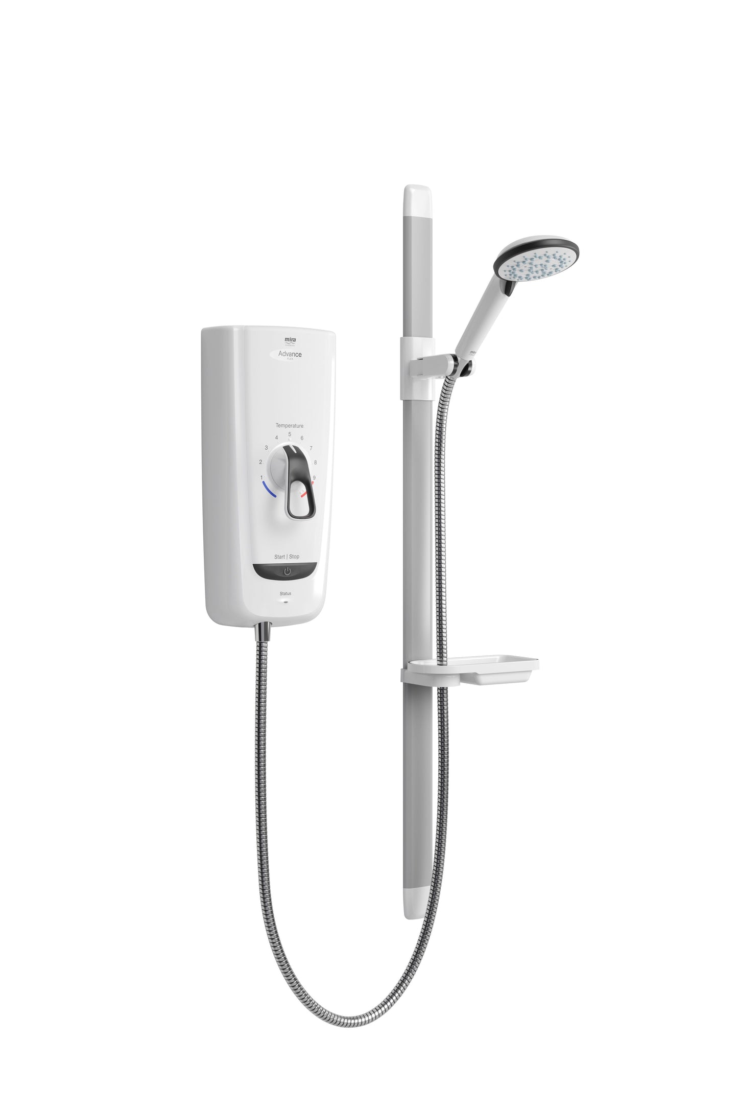 MIRA 1.1785.004 ADVANCE FLEX ELECTRIC THERMOSTATIC SHOWER 9.8kw WHITE/CHROME