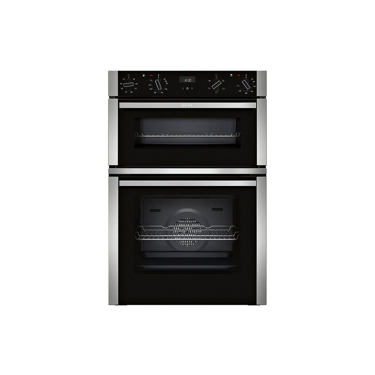 NEFF U1ACE2HN0B N50 DOUBLE OVEN BLACK WITH STEEL TRIM