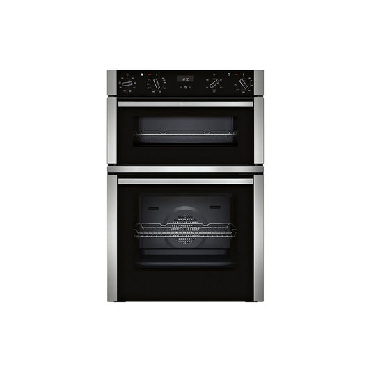 NEFF U1ACE2HN0B N50 DOUBLE OVEN BLACK WITH STEEL TRIM