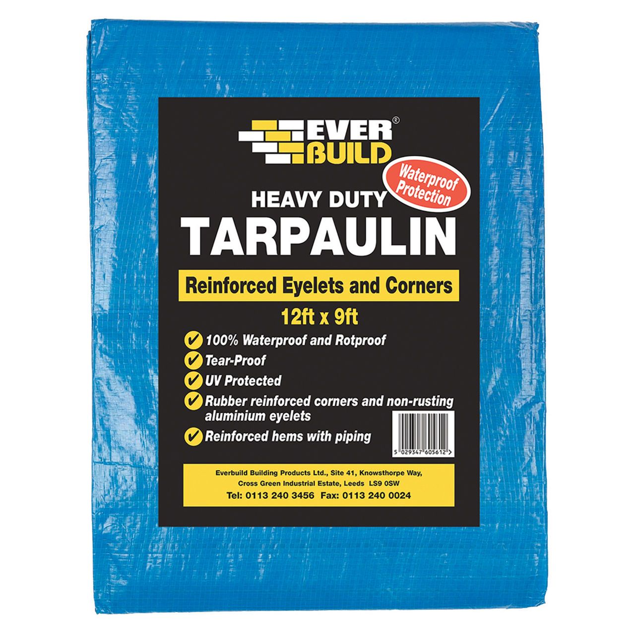 Everbuild Standard Duty Builders Tarpaulin 12`/3.6M x 9`/2.7M 1TARP9