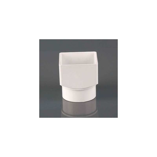 BRETT DOWNPIPE SQUARE TO ROUND ADAPTOR ARCTIC WHITE BR517A