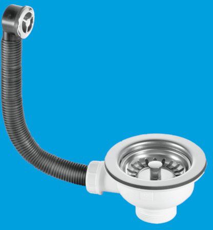 MCALPINE BWSTOF-SS BASKET STRAINER & OVERFLOW 61020476