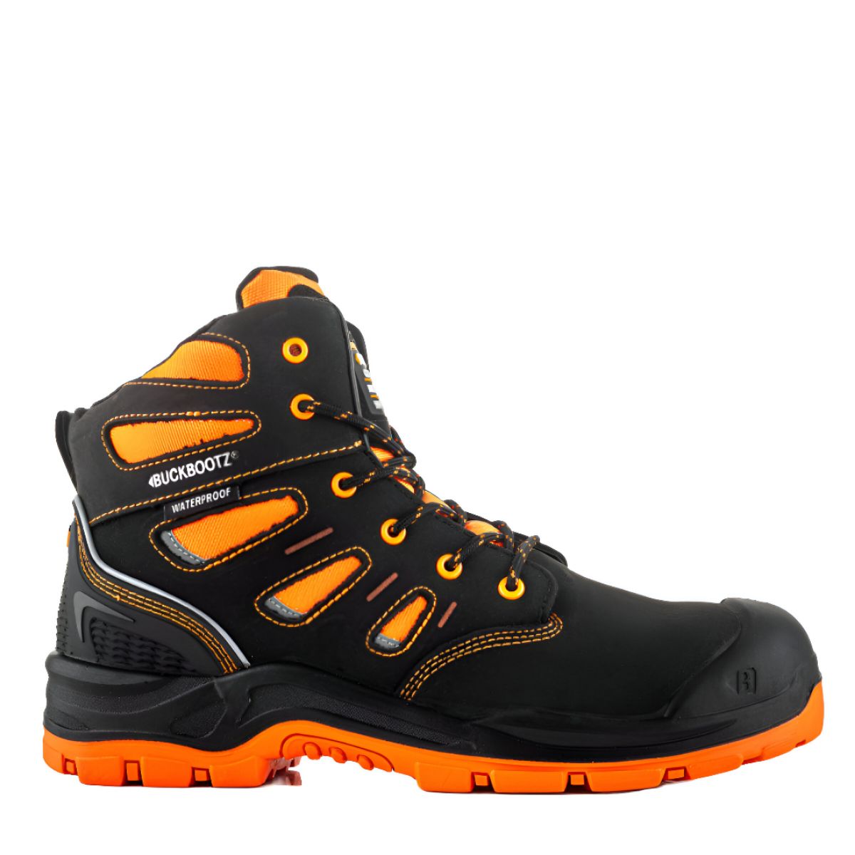 BUCKBOOTZ BVIZ2 SAFETY BOOTS ORANGE/BLACK SIZE 10