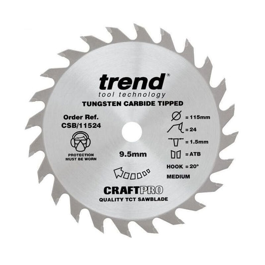 TREND CSB/11524 CRAFT TCT SAW BLADE 24T X 9.5 X 115MM