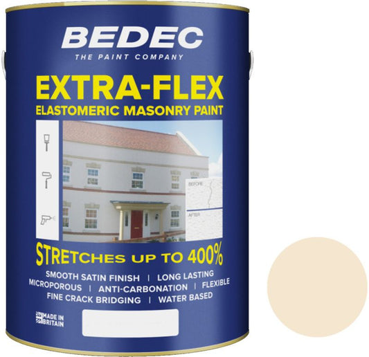 BEDEC EXTRA-FLEX SMOOTH MASONRY PAINT 5l PARCHMENT BEDE2MB1911/46