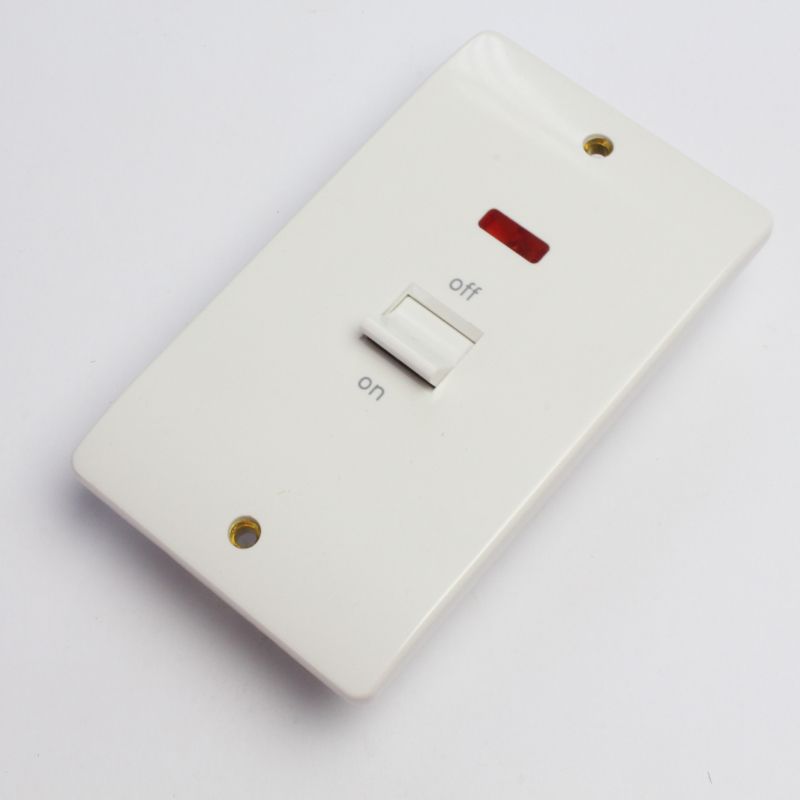 WEW 2-GANG DOUBLE POLE SWITCH WITH NEON 50a WHITE K5215WHI