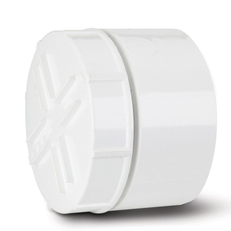 POLYPIPE SCREWED ACCESS CAP SOCKET TAIL 110mm SA63W WHITE