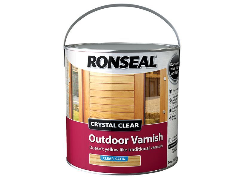 RONSEAL CRYSTAL CLEAR OUTDOOR VARNISH 2.5l SATIN CLEAR 37366
