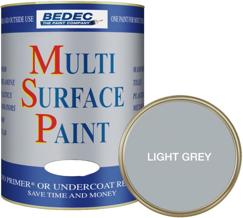 BEDEC SOFT SATIN MULTI SURFACE PAINT 750ml LIGHT GREY BEDE2KBB001/29