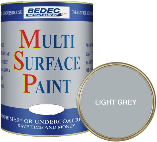 BEDEC SOFT SATIN MULTI SURFACE PAINT 750ml LIGHT GREY BEDE2KBB001/29