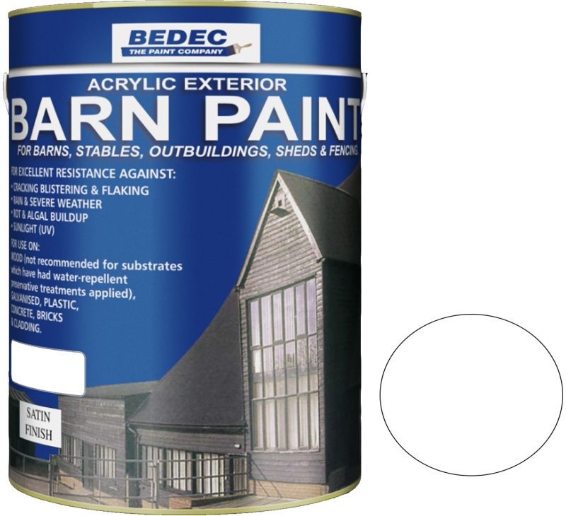 BEDEC SATIN BARN PAINT 5l WHITE BEDE2AV0002/46