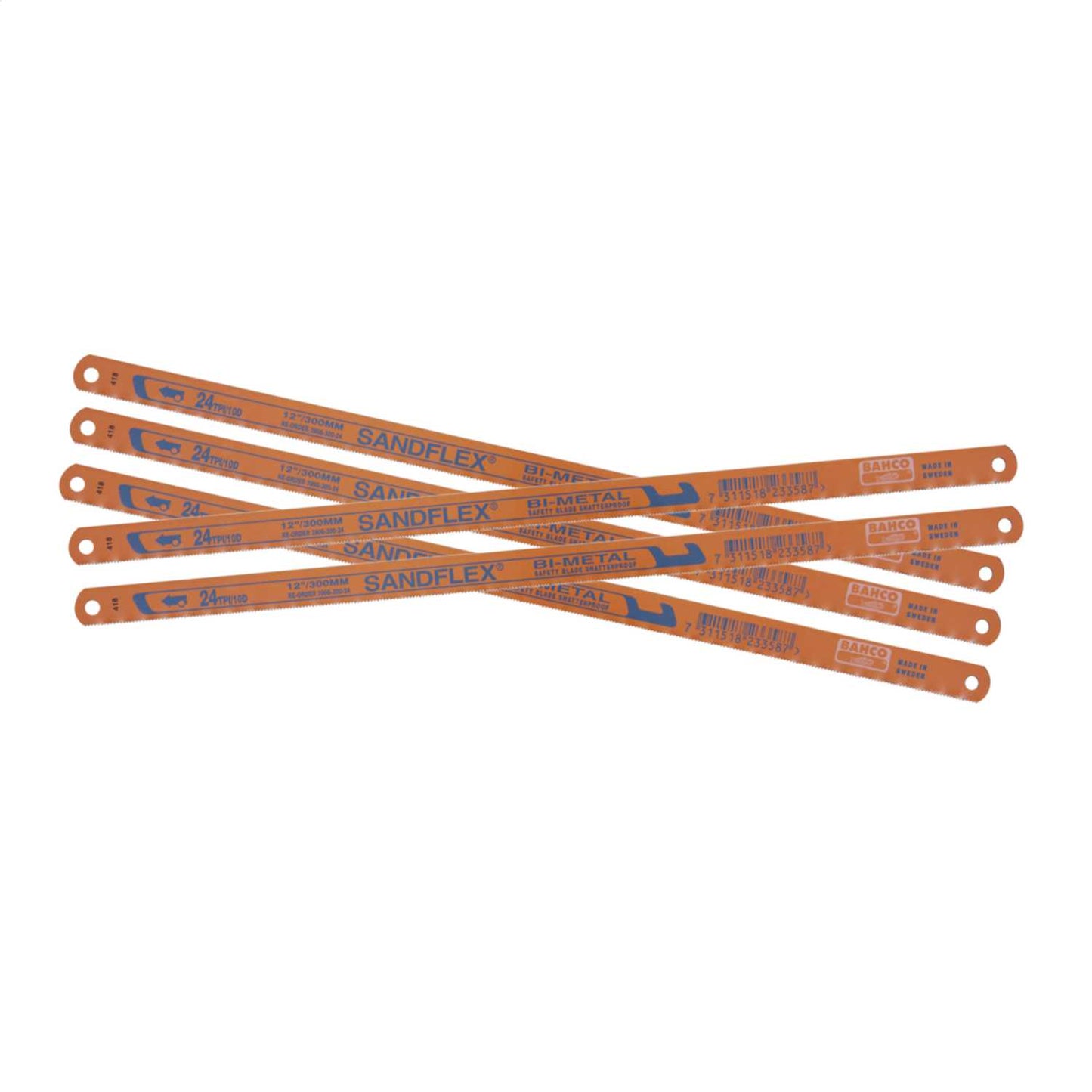 Bahco 12" x 24tpi Bi-Metal Hacksaw Blade (Pack of 5)
