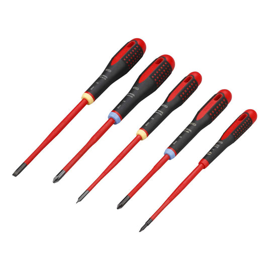 Bahco Ergo 5 Piece VDE Insulated Slim Blade Screwdriver Set