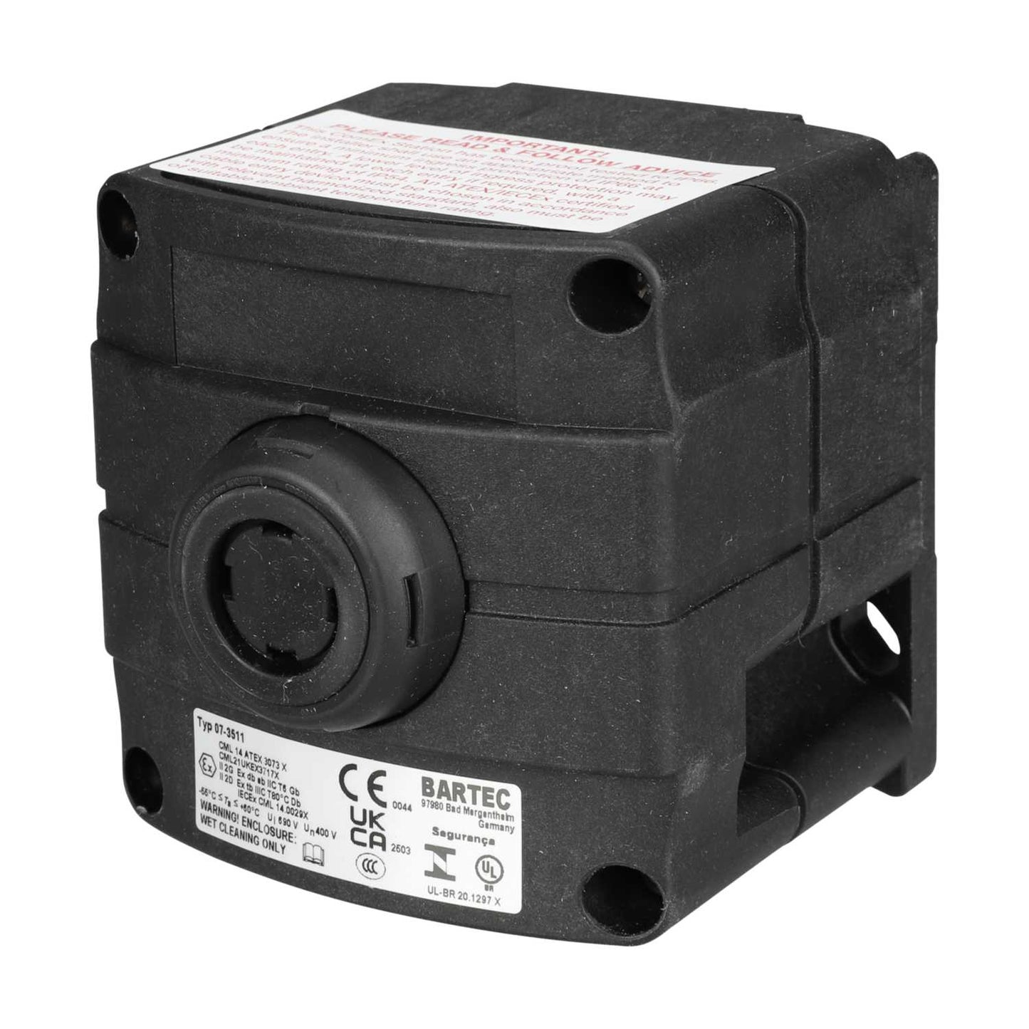 Bartec 1 Way Black Ex Pushbutton Station