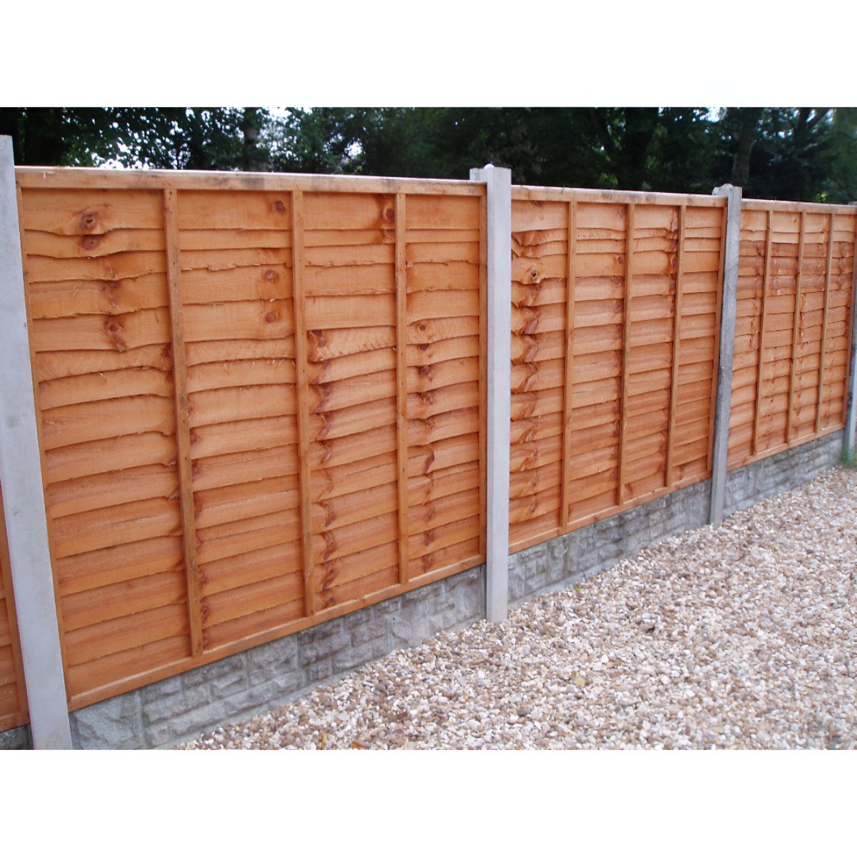 DENBIGH TIMBER WANEY LAP FENCE PANEL 6 x 2' APEX CAP WA6X2