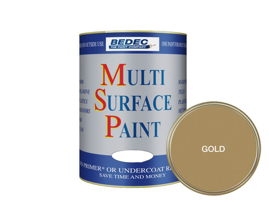 BEDEC SOFT SATIN MULTI SURFACE PAINT 750ml GOLD BEDE2KB0669/29
