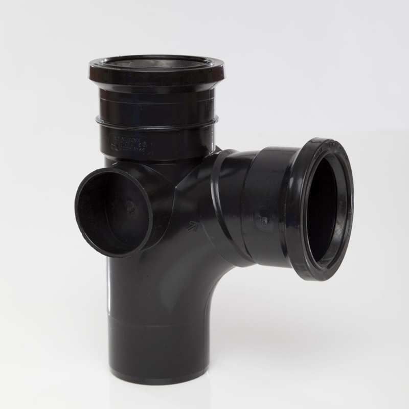 POLYPIPE ST301 EQ SINGLE BRANCH 82mm x 92.5deg ST301B BLACK