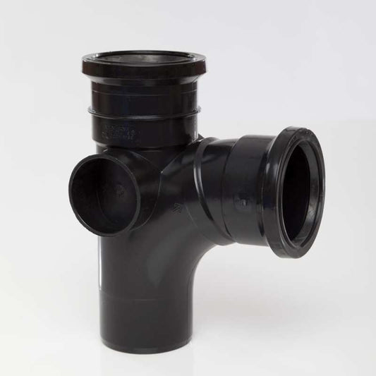 POLYPIPE ST301 EQ SINGLE BRANCH 82mm x 92.5deg ST301B BLACK