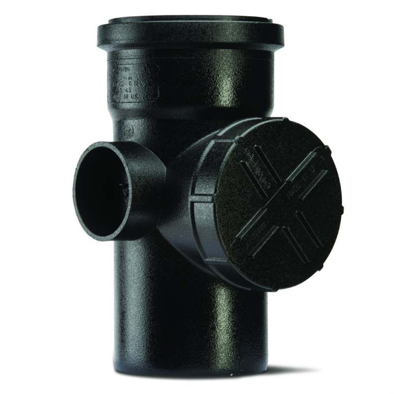 POLYPIPE ELEGANCE CAST IRON 110mm SOIL ACCESS PIPE S/S CISA43B BLACK