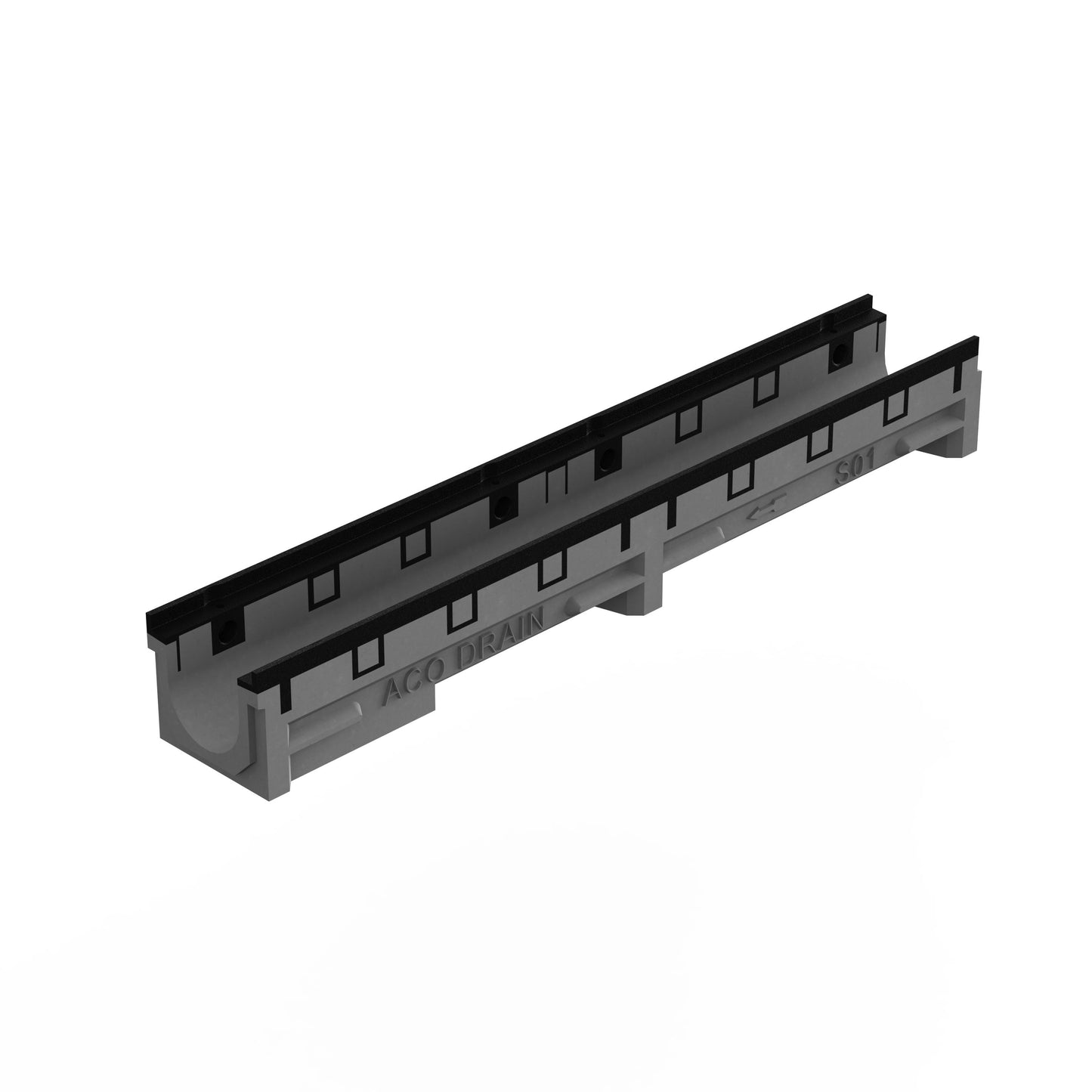 ACO S100 POLYMER CONCRETE CHANNEL S05 1000mm (GRATING NOT INCLUDED) OVERALL DEPTH 161mm 0274