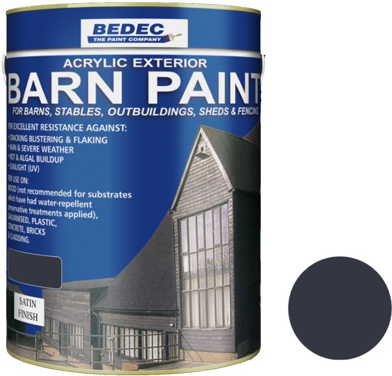 BEDEC SATIN BARN PAINT 5l ANTHRACITE BEDE2AVA0176/46