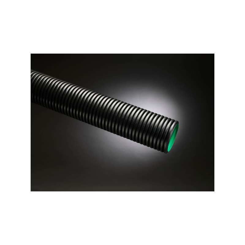 NAYLOR METRODRAIN 600mm x 6m SOLID TWINWALL BLACK PIPE PLAIN ENDED BBA GREEN INNER 71307