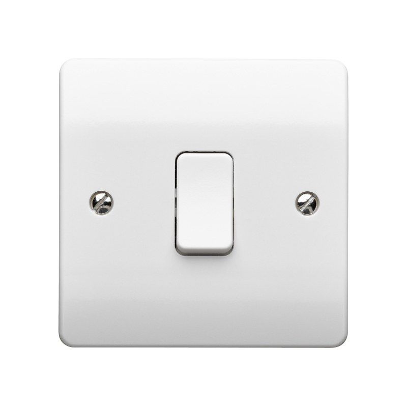 WEW 1-GANG 1-WAY PLATE LIGHT SWITCH 10a WHITE K4870WHI